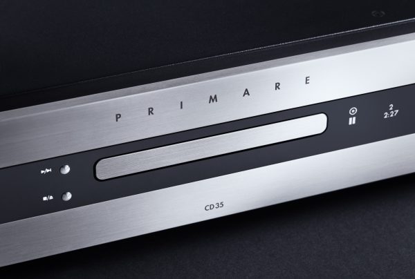 Primare CD35 Prisma CD and network player front titanium close up