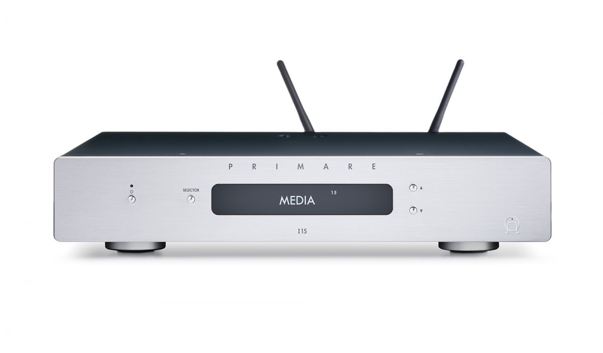 Primare I15 Prisma integrated amplifier and network player front titanium
